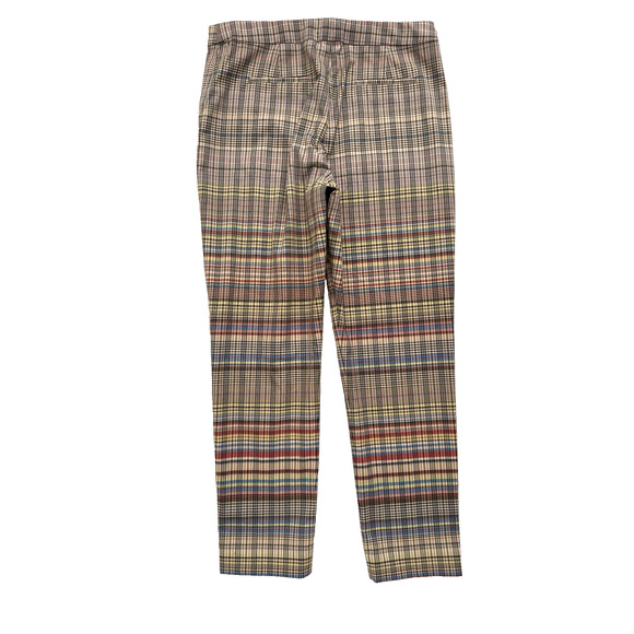 Per Se by Carlisle Ankle Pants 8 Christy Tan Blue Plaid Cotton Stretch Tapered - Picture 2 of 10